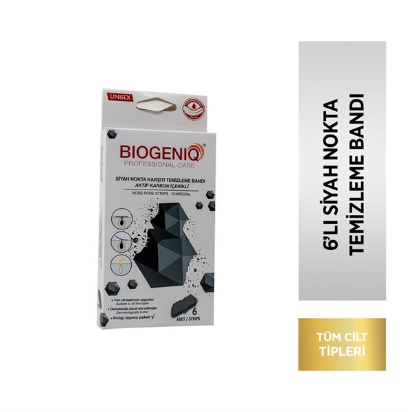 Biogeniq Aktif Karbon Siyah Nokta Karşıtı Temizleme Bandı 6'lı