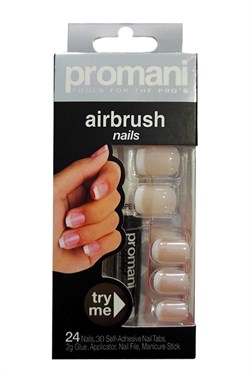 Promani Pembe Renk Takma Tırnak  Air Brush Nails Fingers 5011